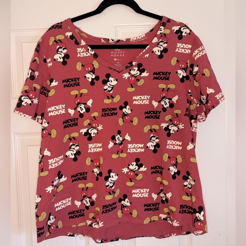 Disney Pink Mickey Mouse Short Sleeve Tee